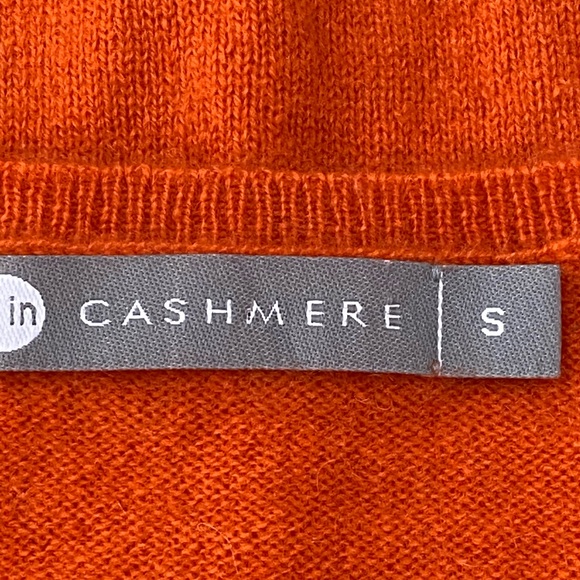 InCashmere Pure Baby Cashmere Long Sleeve CrewNeck Sweater in Pumpkin Blaze S - Picture 11 of 11